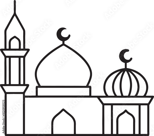 mosque icon design, illustration design