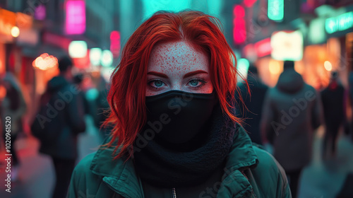 Person with Freckles in Urban Setting