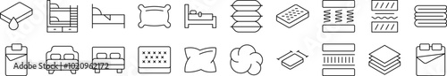 Pillow, Cushion Outline Image Collection. Editable Stroke. Perfect for Infographics, Articles, Books, Flyers, Banners