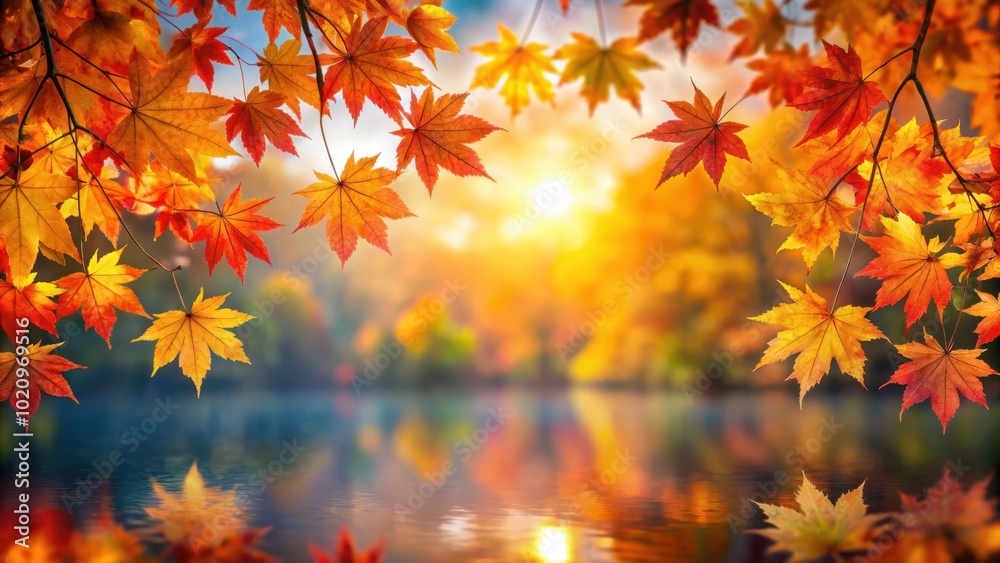 Autumn Leaves Reflecting in a Still Pond Autumn Leaves Reflecting in a Still Pond