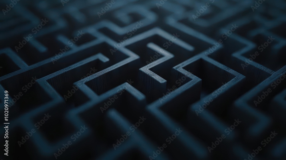 Intricate maze design with dark tones, ideal for puzzling concepts and creative projects. Intricate maze design with dark tones, ideal for puzzling concepts and creative projects.