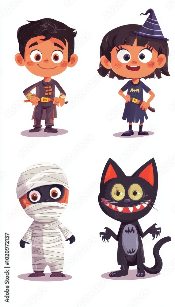 Cartoon Characters Dressed in Halloween Costumes