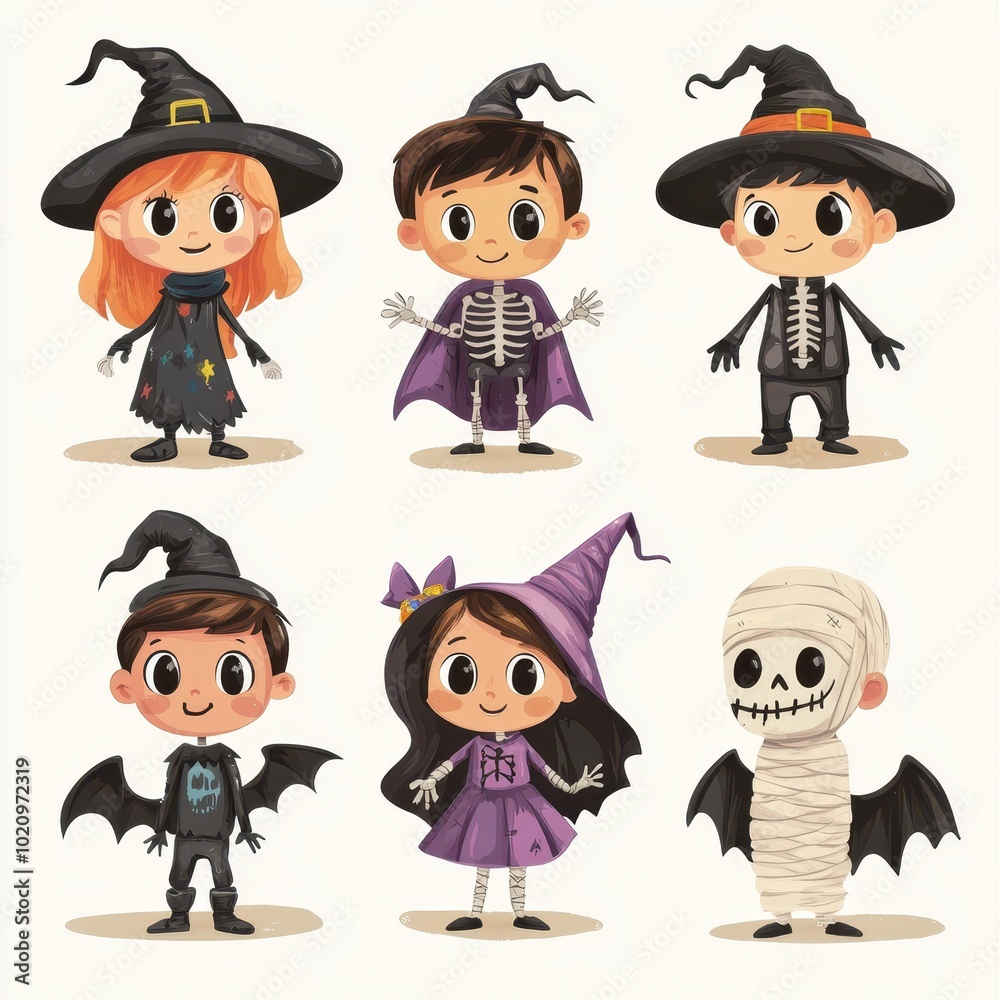 Cute Children Dressed in Halloween Costumes Cute Children Dressed in Halloween Costumes