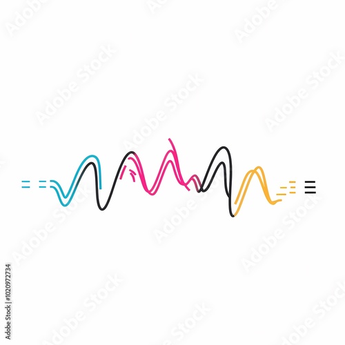 A colorful waveform graphic representing sound or data visualization.