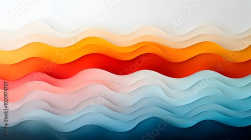 Minimalist Abstract Art Piece Highlighting the Natural Flow and Blending of Harmonious Horizontal Color Lines in a Calming Color Palette