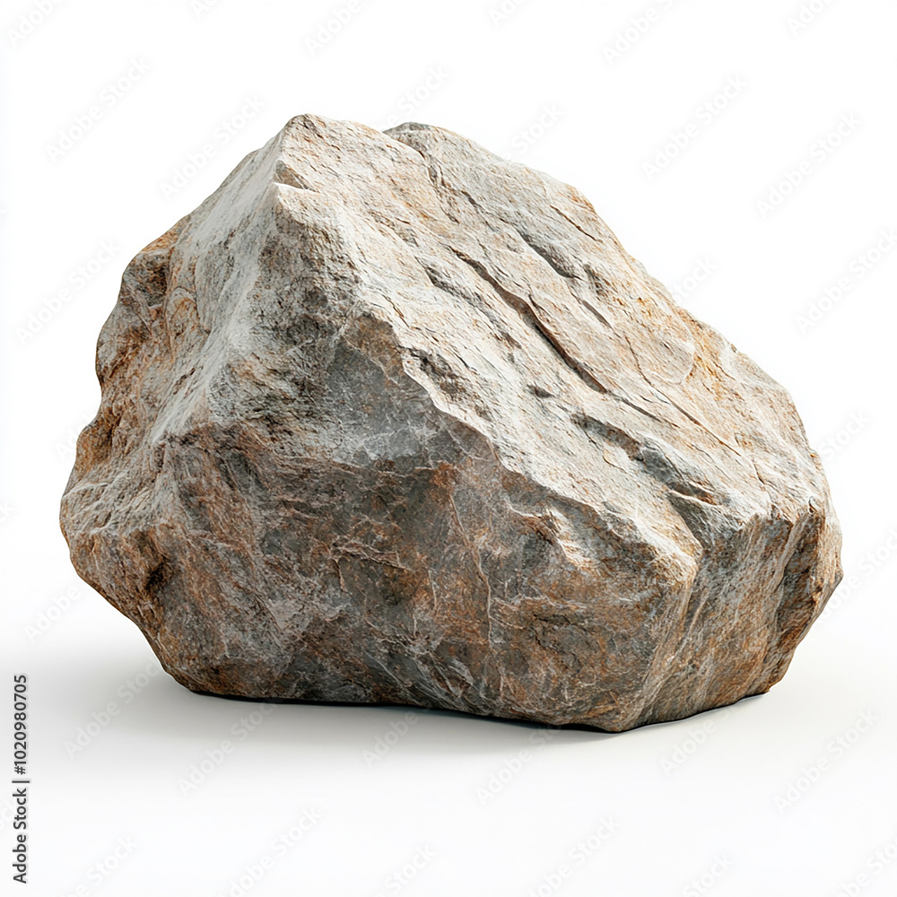 Heavy Rock Stone on Solid White Background Heavy Rock Stone on Solid White Background