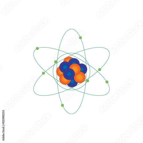 Drawing-of-an-atom-on-a-dark-background.Vector.