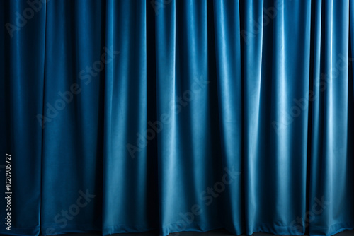 dark blue window curtains with discounts background