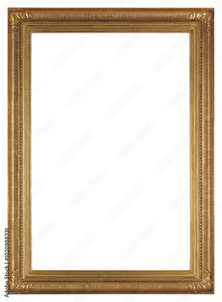 Antique picture frame on a transparent background, in PNG format. Antique picture frame on a transparent background, in PNG format.