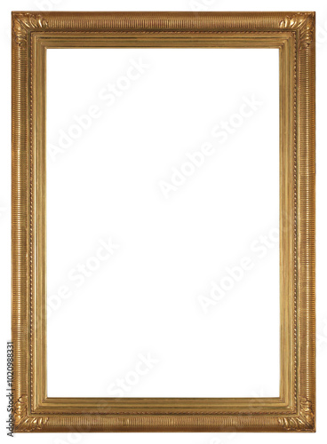 Antique picture frame on a transparent background, in PNG format.