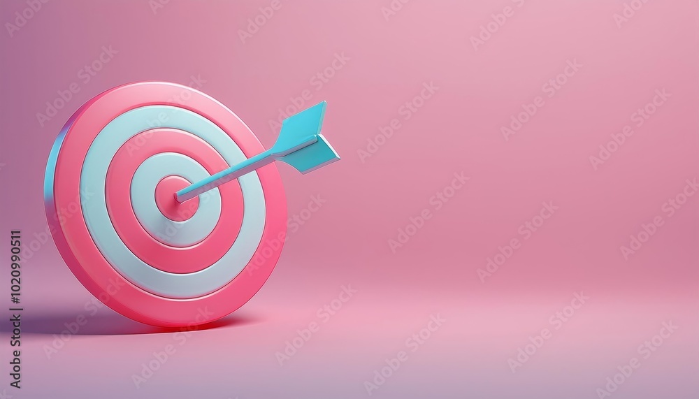 A colorful bullseye target with an arrow, set against a soft pink background, symbolizes focus and goal achievement. A colorful bullseye target with an arrow, set against a soft pink background, symbolizes focus and goal achievement.