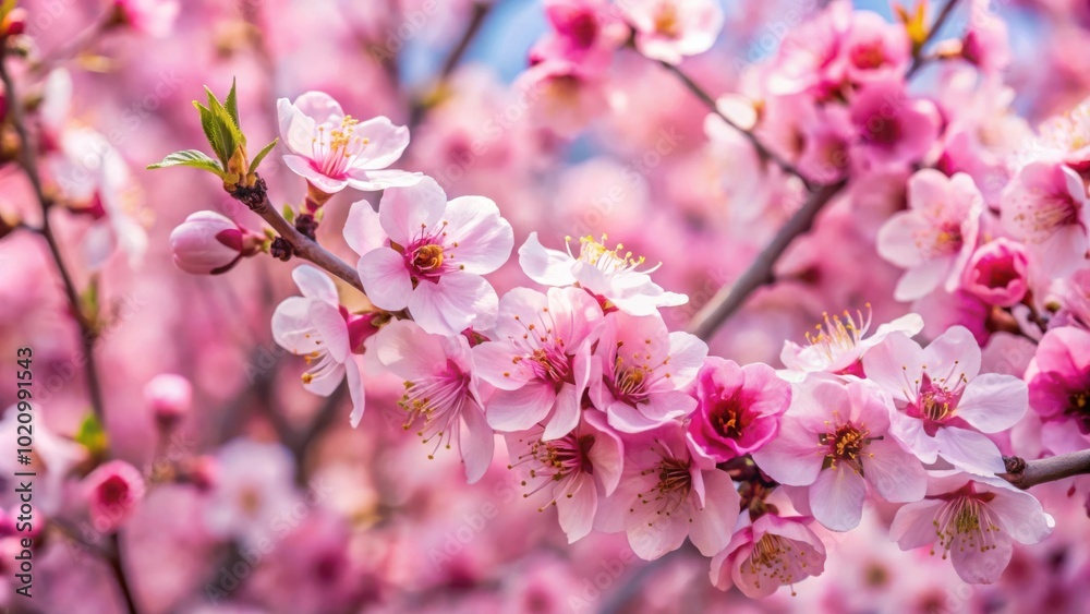 Delicate Pink Blossoms in Full Bloom, A Symphony of Springtime Beauty Delicate Pink Blossoms in Full Bloom, A Symphony of Springtime Beauty