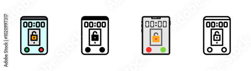 Set of Unlock Icon