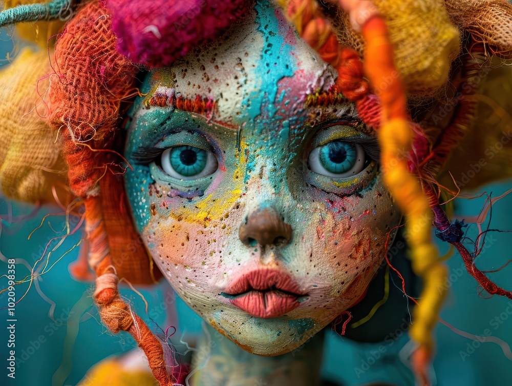 Handmade Doll Maker, vibrant colors, close-up, creative process, photography Handmade Doll Maker, vibrant colors, close-up, creative process, photography