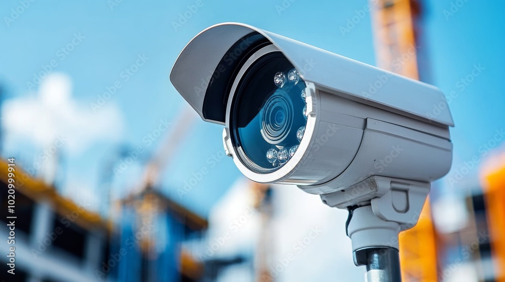 Project Security with CCTV Camera Overseeing Construction Project Security with CCTV Camera Overseeing Construction