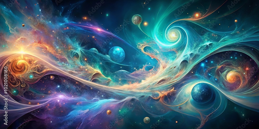 Cosmic Dance of Nebulae and Planets, a Symphony of Light and Color in the Infinite Vastness of Space Cosmic Dance of Nebulae and Planets, a Symphony of Light and Color in the Infinite Vastness of Space
