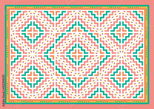 Hmong Original Bag Pattern Designed according to the original pattern that is unique to Hmong. Used in designing clothes, bags, wallpapers, vectors.