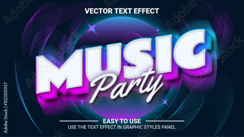 3d music party editable text effect