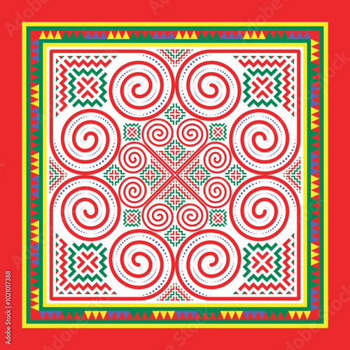 Hmong Original Bag Pattern Designed according to the original pattern that is unique to Hmong. Used in designing clothes, bags, wallpapers, vectors.