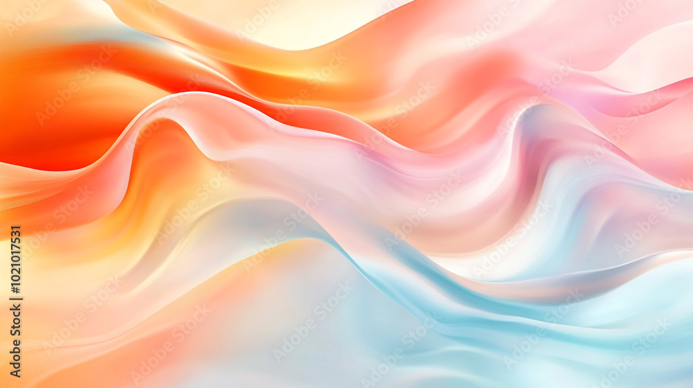 Fototapeta premium An abstract background with flowing, colorful shapes that resemble fabric or liquid forms, creating an ethereal and dreamy atmosphere. 