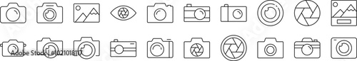 Photo Camera and Image Simple Icon Collection. Editable Stroke. Perfect for Infographics, Articles, Books, Flyers, Banners