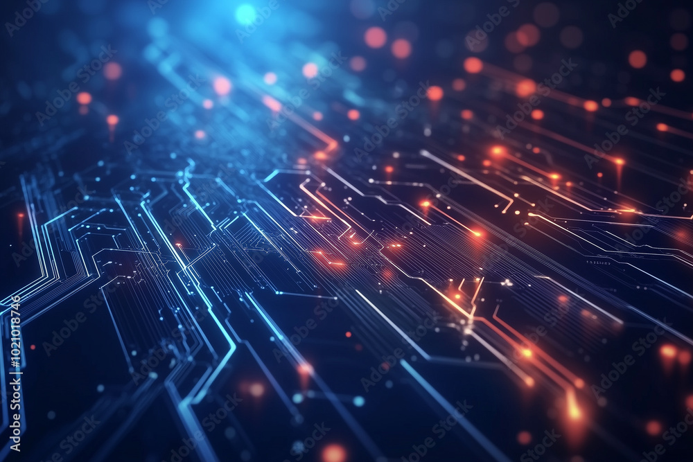 Obraz premium Abstract Technology Circuit Structure for Digital Business Background and Computer Innovation Design