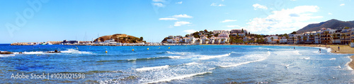 Panoramic view of the bay of Llanca, in the north of Spain, between Figueras (province of Girona) and the French border, in Catalonia photo