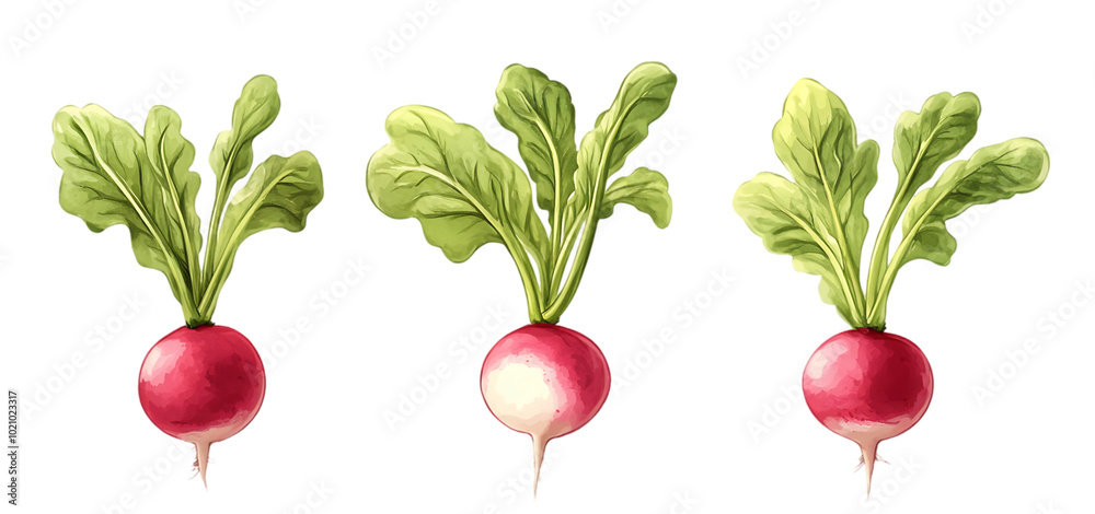 three set of Radish Vegetables Fresh and Crisp isolated transparent background three set of Radish Vegetables Fresh and Crisp isolated transparent background
