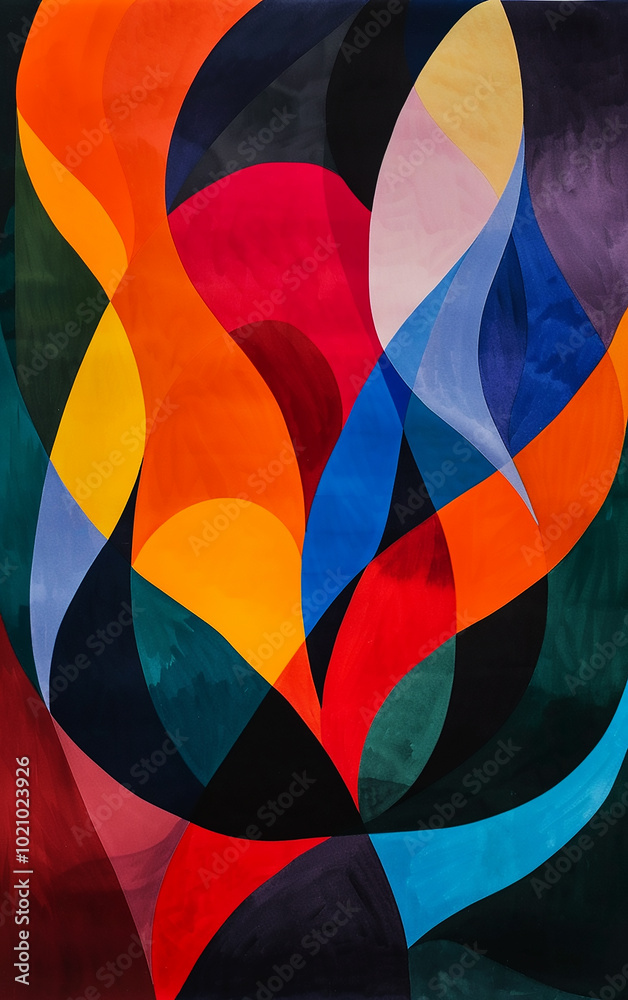 Fototapeta premium Colorful Symphony Overlapping Motion Art. Generative AI