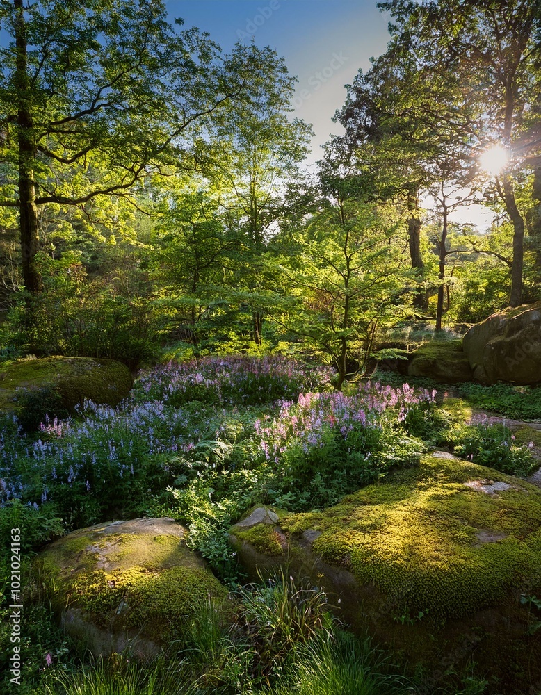 Fototapeta premium Sunlight dappling through trees