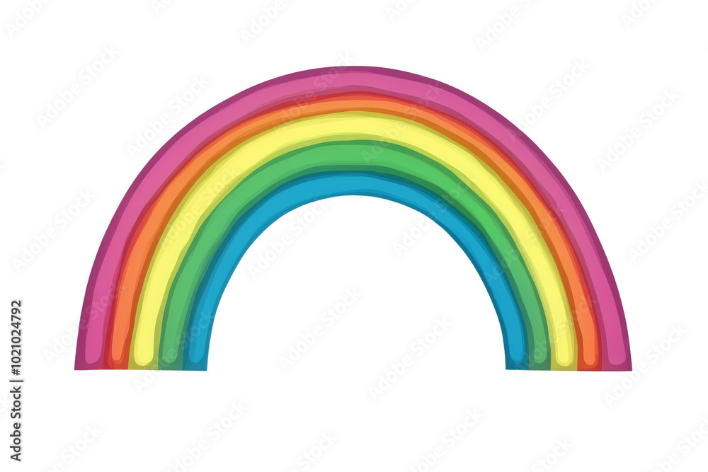 Colorful rainbow on a white isolate background, perfect for design and creative projects.