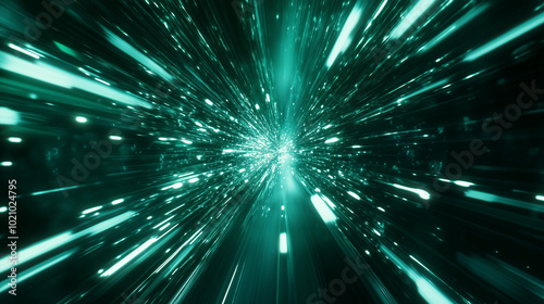 Radial light, radial light burst, radial light sparkle, radial speed lines background, explosion of light, background with rays, abstract light background, green