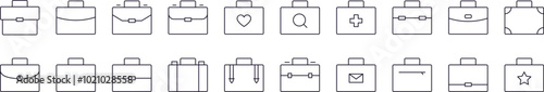 Briefcase for Office Work and Business Picture Collection. Editable Stroke. Perfect for Infographics, Articles, Books, Flyers, Banners