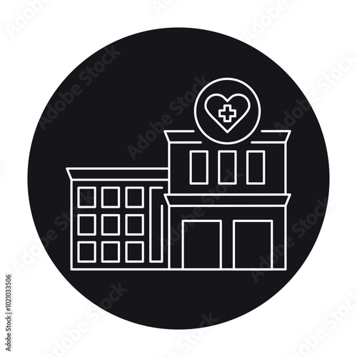 Hospice center black line icon.