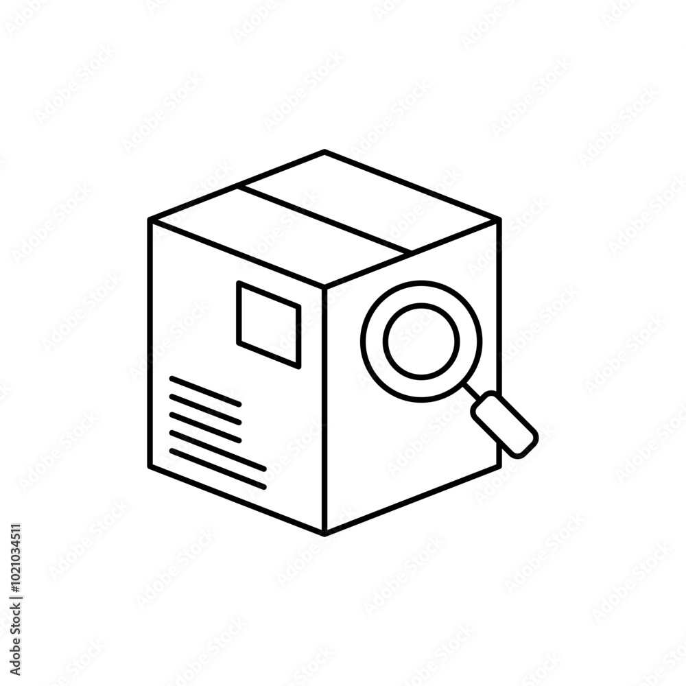 Quality research icon on the package, Quality control Icon Quality research icon on the package, Quality control Icon