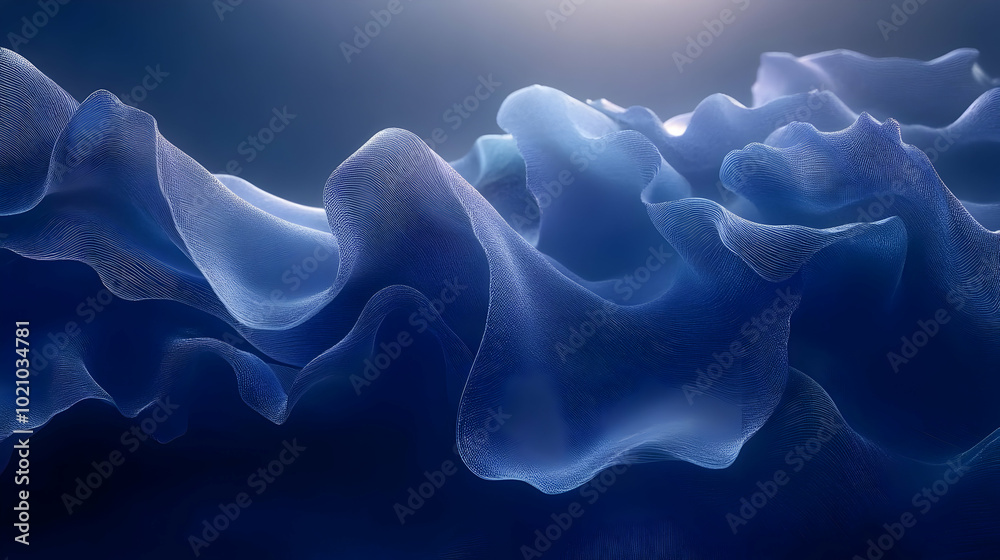 Obraz premium Abstract 3D Blue Wave Background