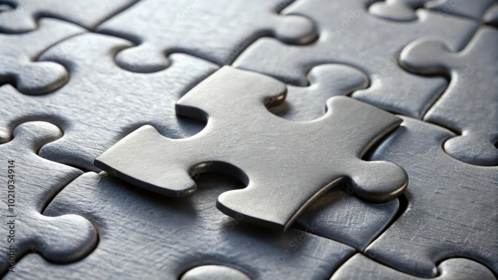 Grey puzzle piece head jigsaw puzzle object with missing piece Grey puzzle piece head jigsaw puzzle object with missing piece