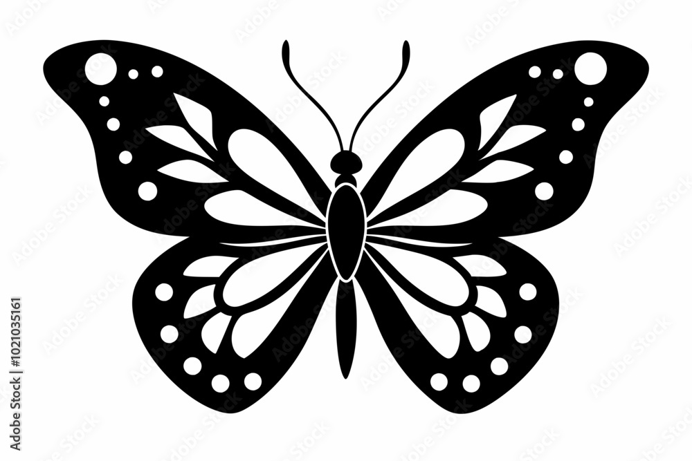 Butterfly silhouette, Butterfly stencil vector illustration Butterfly silhouette, Butterfly stencil vector illustration