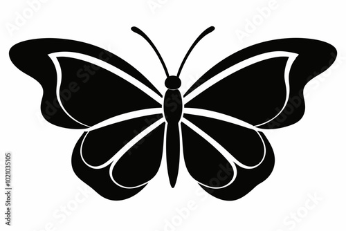 Butterfly silhouette, Butterfly stencil vector illustration