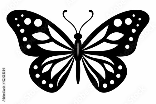 Butterfly silhouette, Butterfly stencil vector, Butterfly silhouette icon