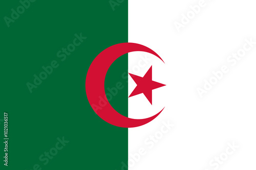 National Flag People's Democratic Republic of Algeria - vector, Akenyal en Dzayer photo