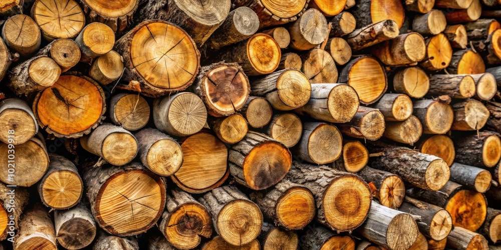 A close-up view of a stack of logs revealing the intricate patterns of their cross-sections, showcasing the beauty of nature's artistry in wood. A close-up view of a stack of logs revealing the intricate patterns of their cross-sections, showcasing the beauty of nature's artistry in wood.
