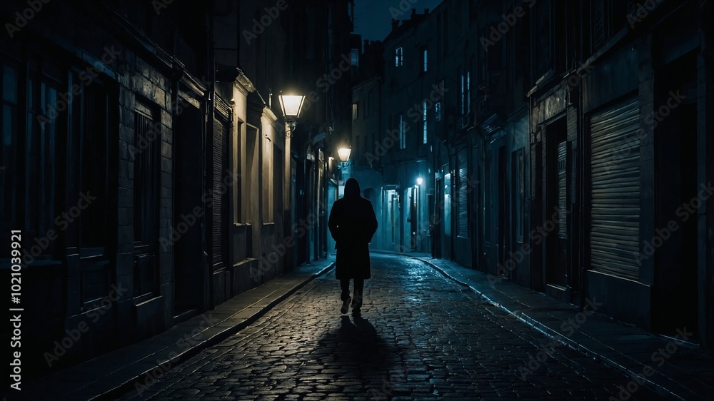 Walking alone in the dark alley Walking alone in the dark alley