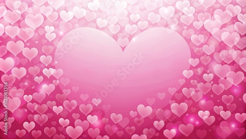 Romantic Heart Shaped Bokeh Background With Soft Pink Gradient