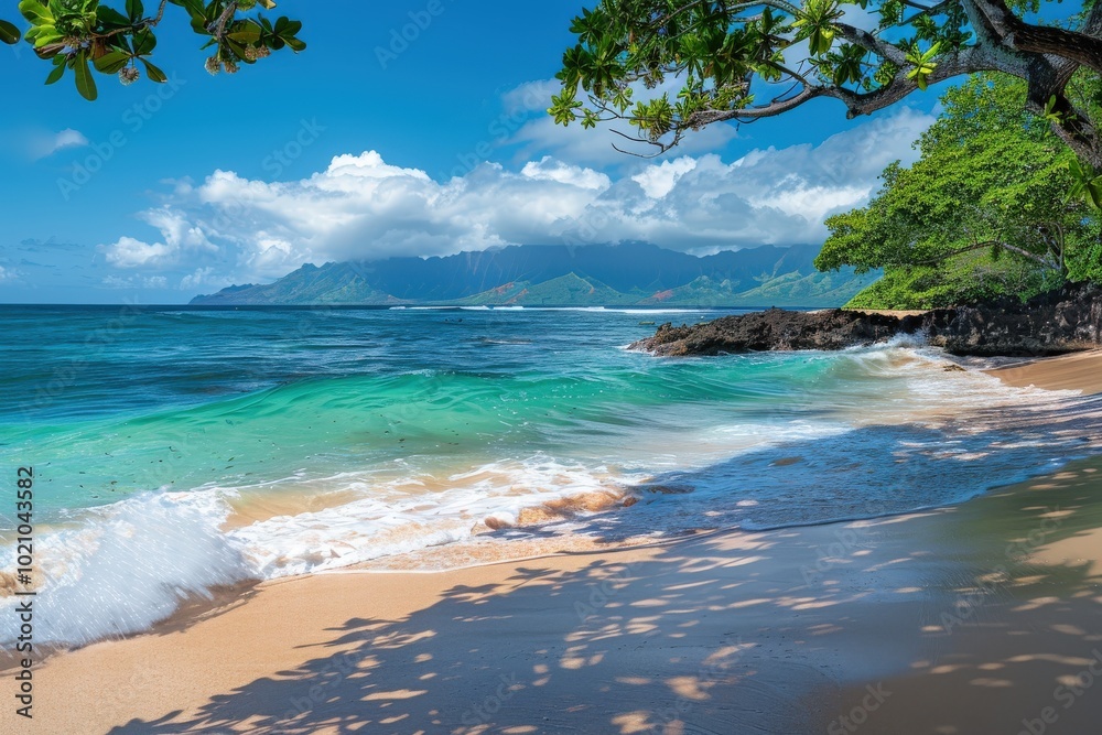 The ocean is calm and the water is reflecting the sun's rays, generative ai image The ocean is calm and the water is reflecting the sun's rays, generative ai image