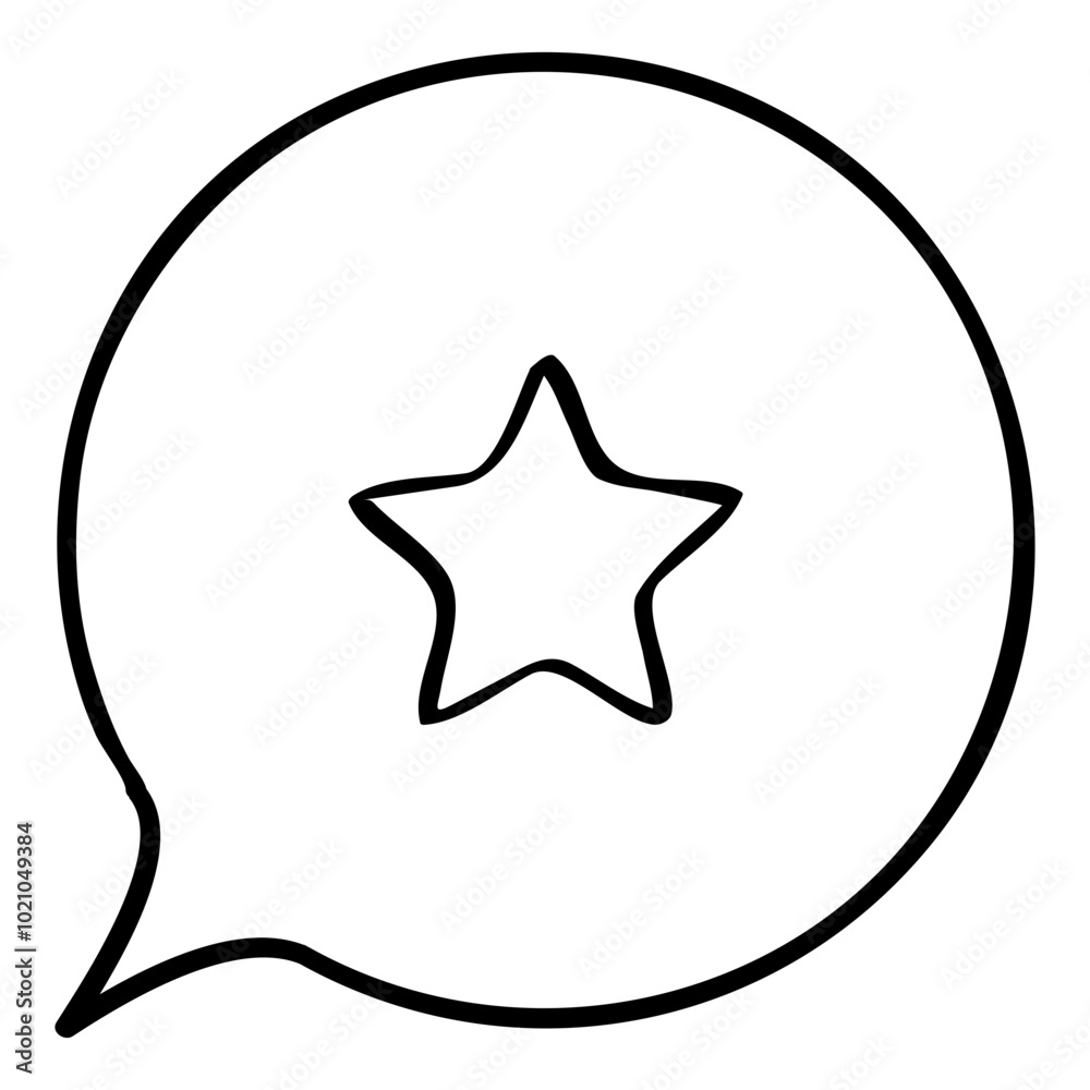 Obraz premium Testimonial icon in hand-drawn style. Reviews icon in hand-drawn style