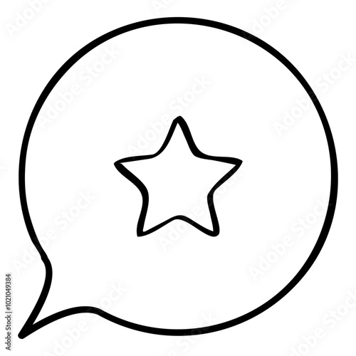 Testimonial icon in hand-drawn style. Reviews icon in hand-drawn style