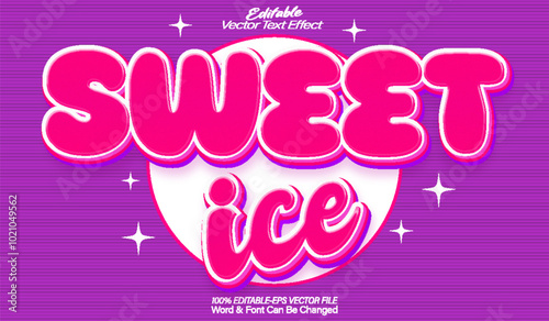 Sweet Ice Vector Text Effect Editable Alphabet Candy Snack Icecream