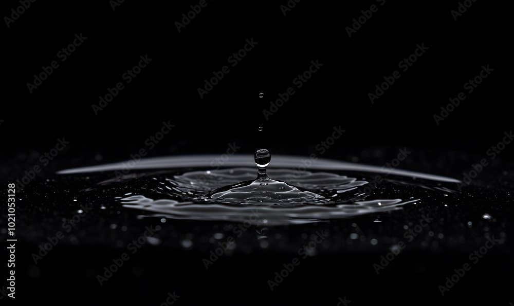 Dynamic Water Droplets Isolated on Black Background – High-Speed Captures, Ripples, Splashes, and Mist in Elegant Motion Dynamic Water Droplets Isolated on Black Background – High-Speed Captures, Ripples, Splashes, and Mist in Elegant Motion