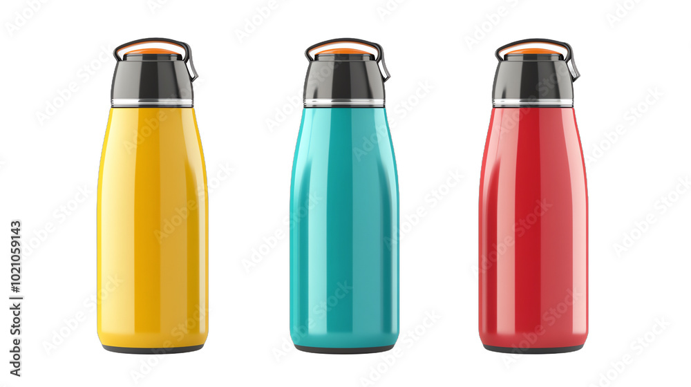 Thermos bottle design with label Thermos bottle design with label